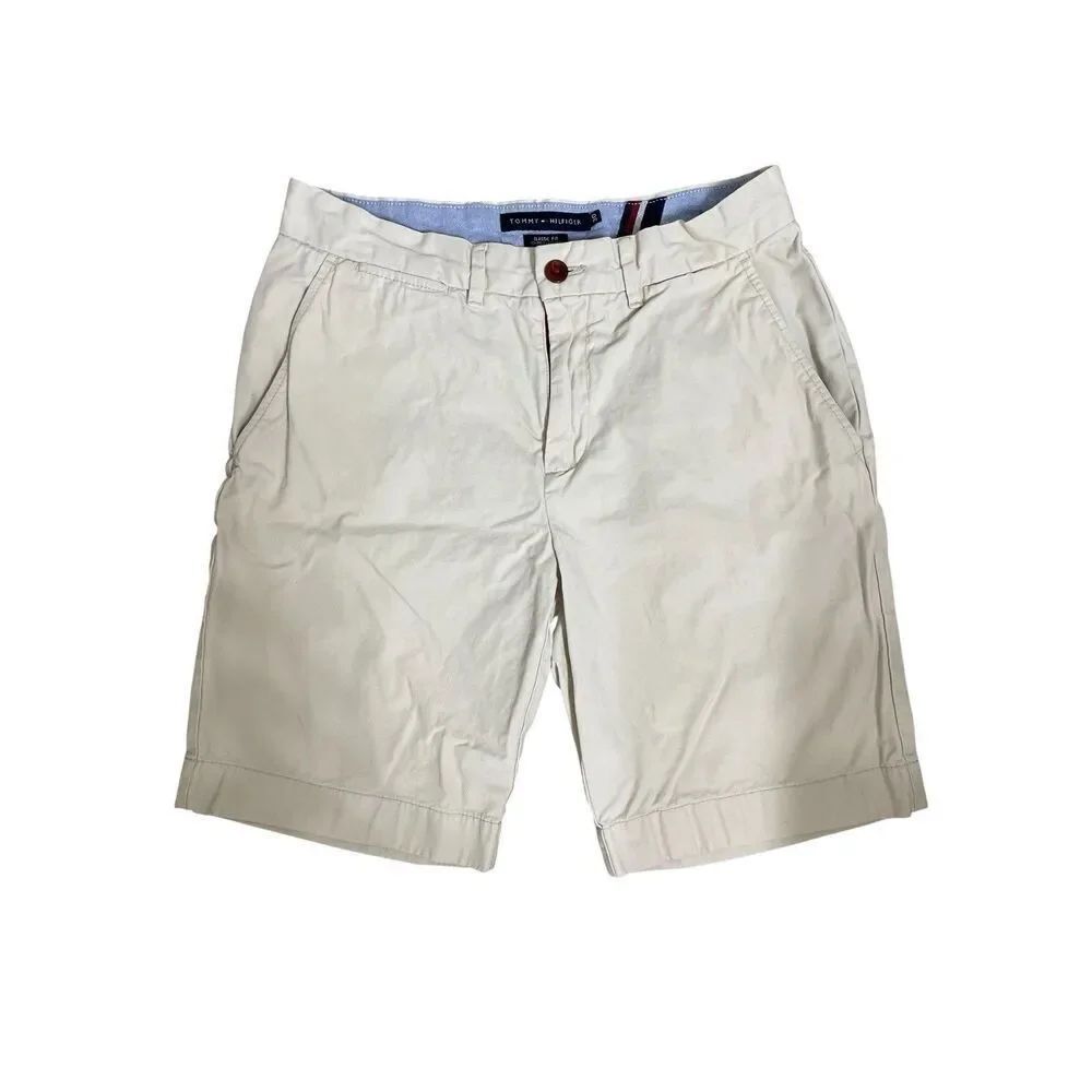 Tommy Hilfiger Classic Fit Khaki Chino Shorts Mens Size 30 Beige